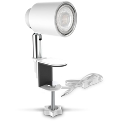 B.K.Licht Luce a morsetto LED con 5W GU10 illuminante I bianco caldo I bianco caldo I girevole I inclinabile I interruttore a levetta I metallo I características