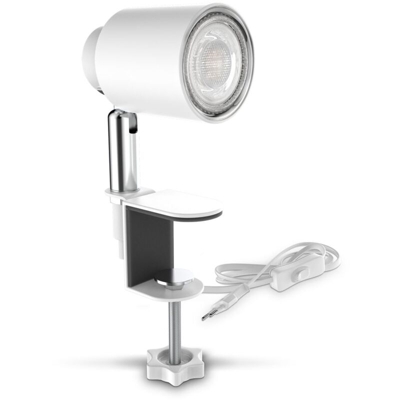 B.K.Licht Luce a morsetto LED con 5W GU10 illuminante I bianco caldo I bianco caldo I girevole I inclinabile I interruttore a levetta I metallo I