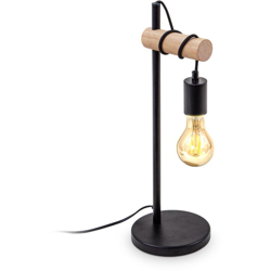I Lampada da tavolo I 1 fiamma lampada da tavolo vintage I Industrial Design I lampada retrò I acciaio I acciaio I legno I tondo I E27 I senza precio