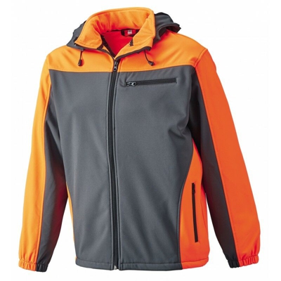 FP - Giacca Softshell Inverno Taglia L, Grigio/Arancione Vivace