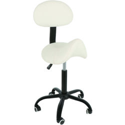 Sgabello a Sella con schienale per Parrucchiere e Salone Estetico Altezza Regolabile bianco - ALORA precio