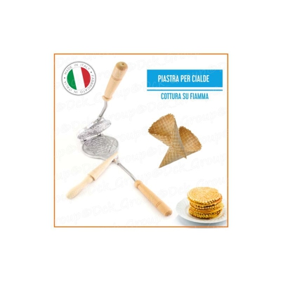 Calder - Stampo Pizzelle Coni Cialde Neole Ferratelle Alluminio Piastra Cottura A Fuoco Fiamma Piastra