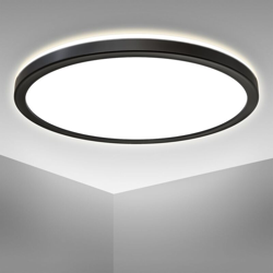 B.K.Licht Plafoniera LED con illuminazione indiretta, ultra piatta 2,8cm, LED integrati 18W, 2400Lm, luce bianca naturale 4000K, Ø29cm, Lampada da en oferta