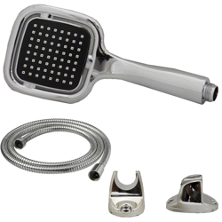 Kit Per Doccia Soffione Nero Tubo Flessibile 1,8Mt Supporto Muro 4500 - LUPEXSHOP precio