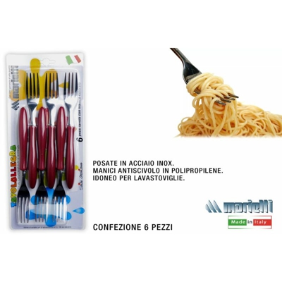 Bighouse It - FORCHETTA CONF. 6 PZ. ROSSO TAVOLA ALLEGRA