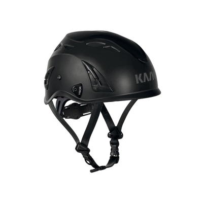 Casco lavoro Kask nero sottogola elmetto protezione cantiere areato misura regolabile