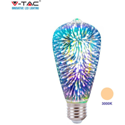 V-Tac Vt-2223 Lampada Lampadina E27 Filamento Led Cosmos 3W Bulb St64 Effetto 3D características