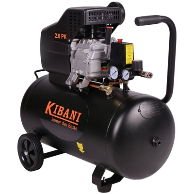 Kibani - compressore silenzioso 8 bar 50 lt litri 1500 watt 2 CV 190 litri al minuto
