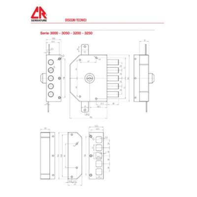 Salone - Serratura triplice di sicurezza antifurto con cilindro a pompa cr art.3200 con pomolo