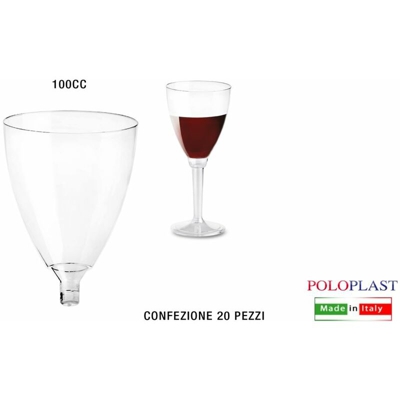 Bighouse It - CALICE ACQUA/VINO CC.100 SET 20 PZ. CM.7X9,5h TRASP.