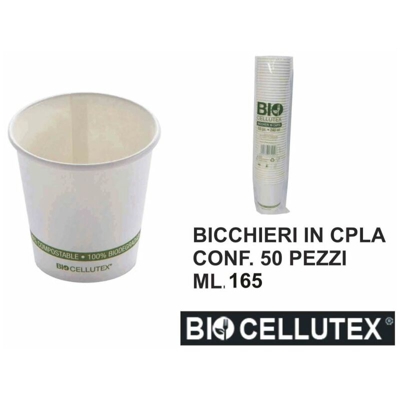 Bighouse It - BICCHIERE BIO CELLUTEX SET 50 PZ. ML.165 CARTA+PLA