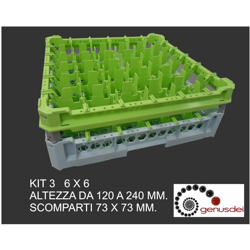 Ceste X Lavaggio 36 Bicchieri Kit3 6X6 Top Verde - BIGHOUSE IT características