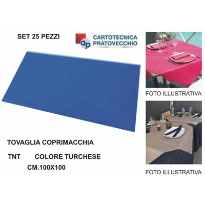Bighouse It - TOVAGLIA COPRIMACCHIA TNT 100X100 SET 25 PZ. TURCHESE