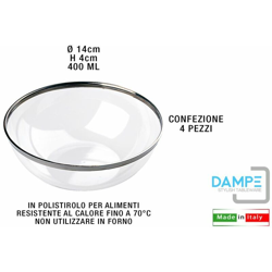 Bighouse It - INSALATIERA SMALL CRYSTAL CM.14 CONF. 4 PZ. BORDO SILVER precio