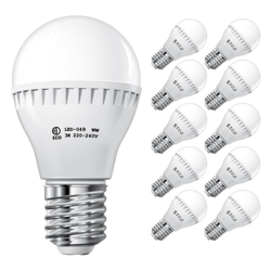 ECD Germany 10 x Lampadina LED E27 3W - Bianco Caldo 2800K - 220-240V - 200 Lumen - Angolo del Fascio 270 ? - Classe di Efficienza Energetica A + características