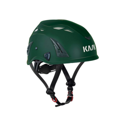 Casco lavoro Kask verde scuro sottogola elmetto protezione cantiere areato misura regolabile precio