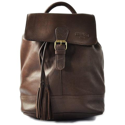Zaino In Pelle Naturale Con Chiusura A Fibbia 27x35 Cm Colore Marrone