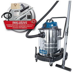 Aspiratore Aspirapolvere Aspiraliquidi Bidone Inox 1400W 50L Scheppach Asp50-Es en oferta