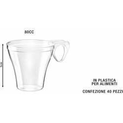 Tazzina Caffe' Trasp. In Ps Set 40 Pz. Cc.80 - BIGHOUSE IT precio