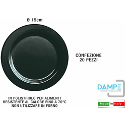 Bighouse It - PIATTO TONDO PANE CM.15 NERO CONF. 20 PZ. en oferta