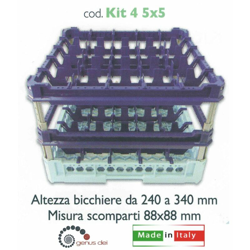 Ceste X Lavaggio 25 Bicchieri Kit4 5X5 Top Blu - BIGHOUSE IT características