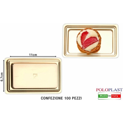 Bighouse It - VASSOIO MIGNON CONF. 100 PZ. CM.6,7X11X0,9h ORO RETT.RE