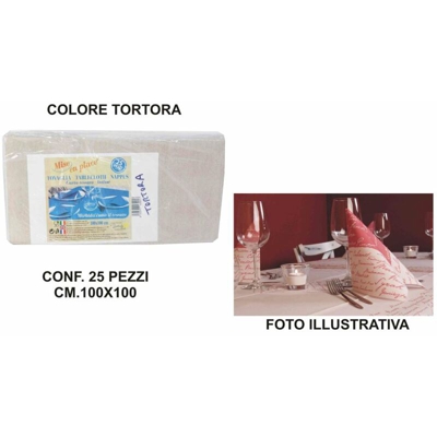 Tovaglia Coprimacchia Carta 100X100 Set 25 Pz. Tortora - BIGHOUSE IT