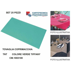 Bighouse It - TOVAGLIA COPRIMACCHIA TNT 100X100 SET 25 PZ. VERDE TIFFANY en oferta