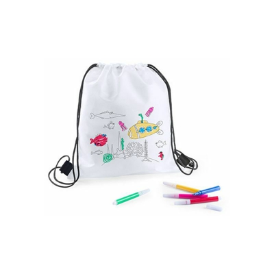 Cliccandoshop - Zaino da Colorare con Pennarelli 144893 Bianco