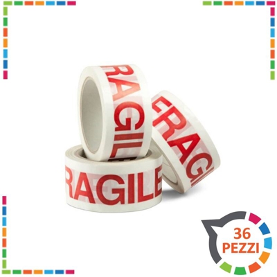 -senzamarca/generico- - Nastro adesivo FRAGILE 36 pezzi