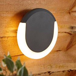 Biard - Crescent Halo Applique Circolare per Pareti Esterne con LED da 13W - Grigio precio