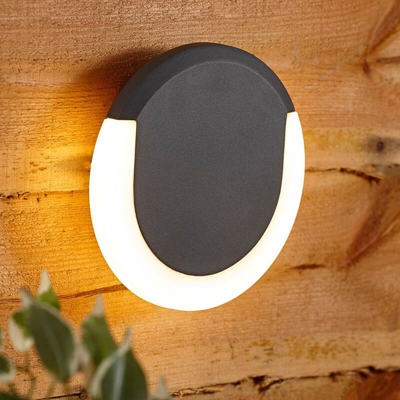 Biard - Crescent Halo Applique Circolare per Pareti Esterne con LED da 13W - Grigio