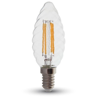 V-tac - Lampadina a Filamento LED E14 a Candela Twist 4W 2700K°