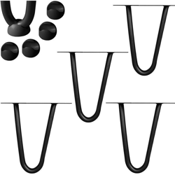 Mucola - Mobili gamba nera 4 pezzi Hairpin 10CM Gamba Hairpin 10CM tavolo in acciaio telaio hairpin gamba precio