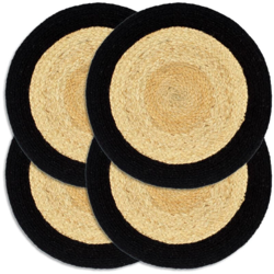 Tovagliette 4 pz Naturale e Nero 38 cm in Juta e Cotone - VIDAXL precio