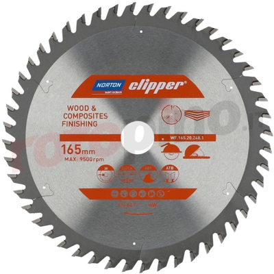 Lama per sega a grande schermo 165x20mm - NORTON