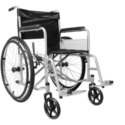 Carrozzina Sedia a Rotelle Pieghevole Leggera ad Autospinta, Disabili ed Anziani, 85 x 69 x 91 cm, Nero e Argento - BRICOZONE precio