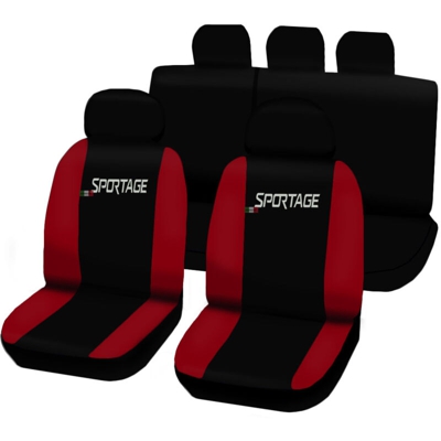 Coprisedili Auto Kia Sportage Fodere Bicolore Nero - Rosso - LUPEXSHOP