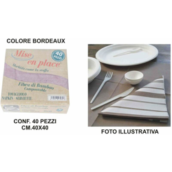 Bighouse It - TOVAGLIOLI FIBRA BAMBOO CM.40X40 SET 40 PZ. BORDEAUX en oferta