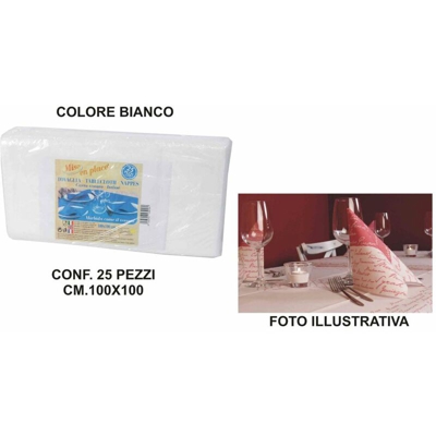 Bighouse It - TOVAGLIA COPRIMACCHIA CARTA 100X100 SET 25 PZ. BIANCO