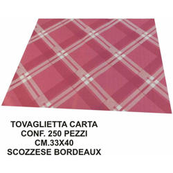 Bighouse It - TOVAGLIETTA SET 250 PZ. CM.33X40 GOFFRATI SCOZZ.BORDEAUX características