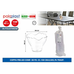 Bighouse It - COPPA PRE.GO CONF. 50 PZ. CC.150 CM.8,5X5,7h TRASP. en oferta