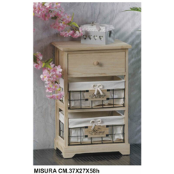 Bighouse It - MOBILETTO LEGNO 1 CASS.+2 CASS. MET. CM.37X27X58h precio