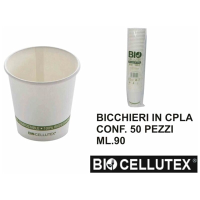 Bighouse It - BICCHIERE BIO CELLUTEX SET 50 PZ. ML.90 CARTA+PLA