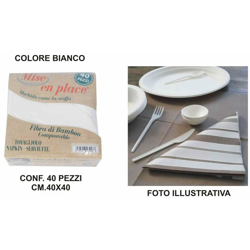 Bighouse It - TOVAGLIOLI FIBRA BAMBOO CM.40X40 SET 40 PZ. BIANCO precio
