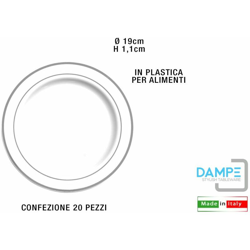 Bighouse It - PIATTO TONDO DESSERT B.CO BORDO SILVER D.19 CONF.20PZ precio