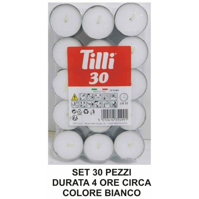 Lumino Tea Light Bianco Cm.4 Cf. 30 Pz. - BIGHOUSE IT