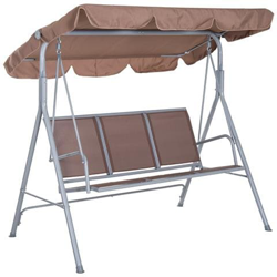 Dondolo Da Giardino A 2 Posti Struttura In Metallo Marrone 170 X 112 X 153 Cm precio