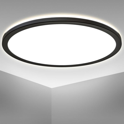 B.K.Licht Plafoniera LED ultra piatta 2,9cm, LED integrati 22W 3000Lm, luce bianca naturale 4000K, Lampada da soffitto con illuminazione indiretta,