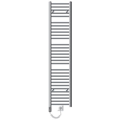 Radiatore Da Bagno Elettrico Con Termostato 900 W, Ecd Germany, Modello Sahara, 300 X 1800 Mm, Cromo, Dritto, Con Collegamento Laterale, Portasciugamani